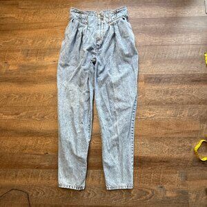 Vintage Jordache 11/12 Blue Jeans High Waisted Barrel Paper Bag